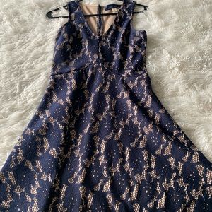 Navy & nude cocktail dress